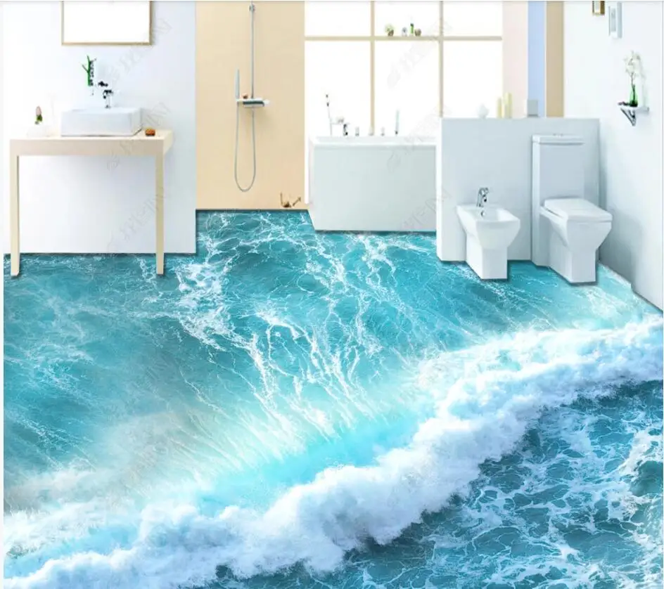 3D полы обои специальный водонепроницаемый 3D ПВХ полы только красивые лепестки 3D ванная комната полы 3D настенные фрески обои