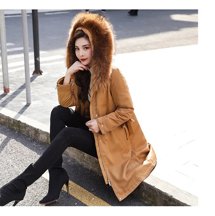 Parka Women Jackets Winter Long Hooded Women Winter Coat Korean Style Adjustable Waist 2018 New Parkas Female LZ980 (16)