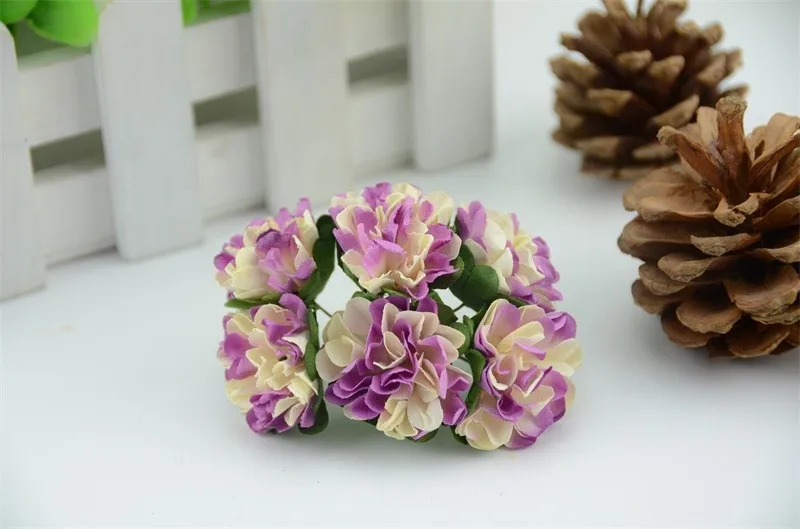 144 шт./лот 3 см мини бумага розы цветы свадебное оформление букета бумага цветок для DIY Бумага в форме цветков для скрапбукинга дешевые Флорес