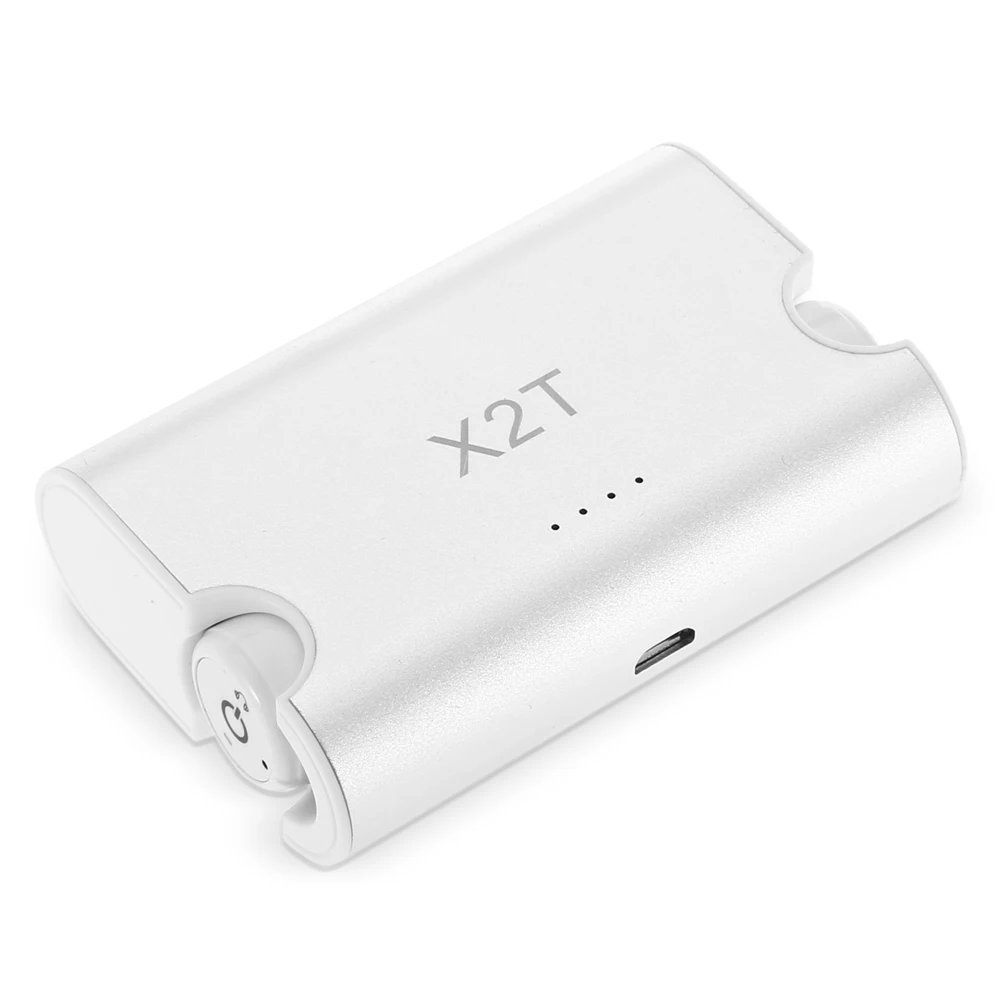 X2T True Беспроводной наушники двойной мини Bluetooth 4,2 гарнитура громкой связи в ухо наушники микро наушник наушники с док-станция - Цвет: X2T sliver