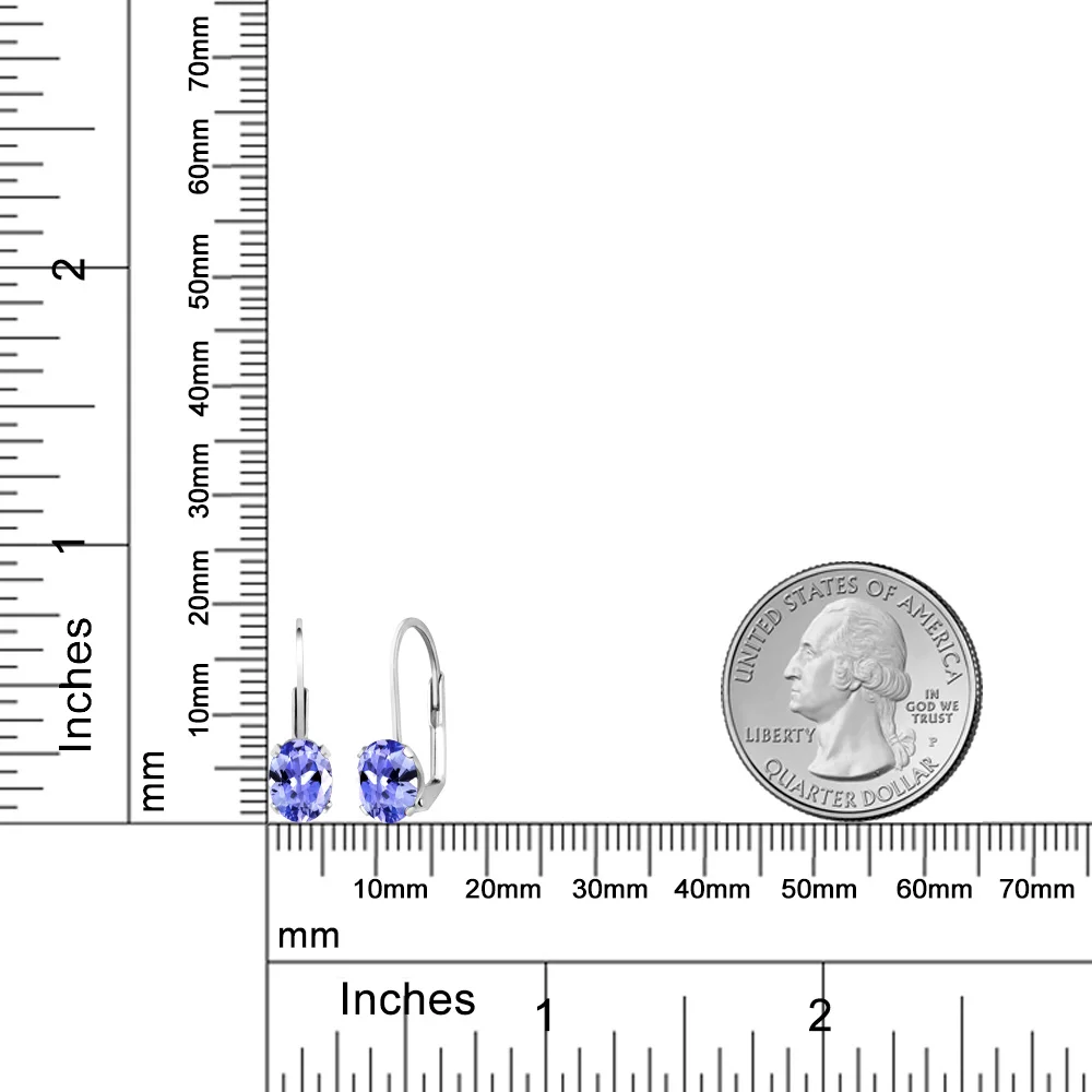 GemStoneKing 1,50 карат Овальный натуральный голубой танзанит GemstoneLeverback серьги 925 пробы серебро хорошее ювелирное изделие для женщин