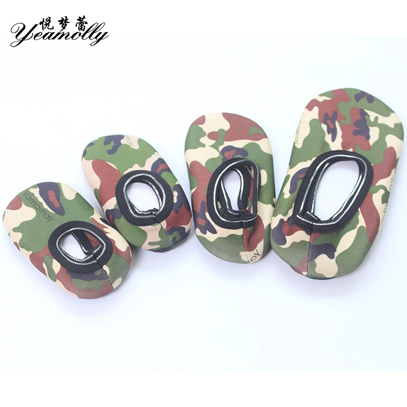 

1pair New fashion camouflage pattern dispensing antiskid floor socks adult children thickening non-slip thermal short sock yogo