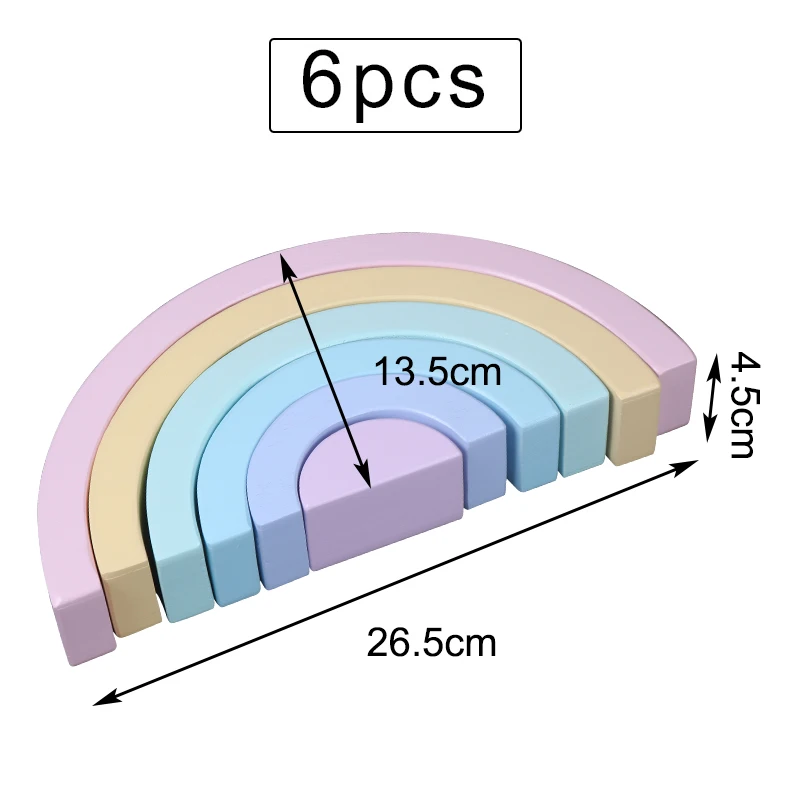 Детские игрушки большой Радужный штабелер деревянные игрушки для детей креативные радужные строительные блоки Монтессори Развивающие игрушки для детей - Цвет: 6-C