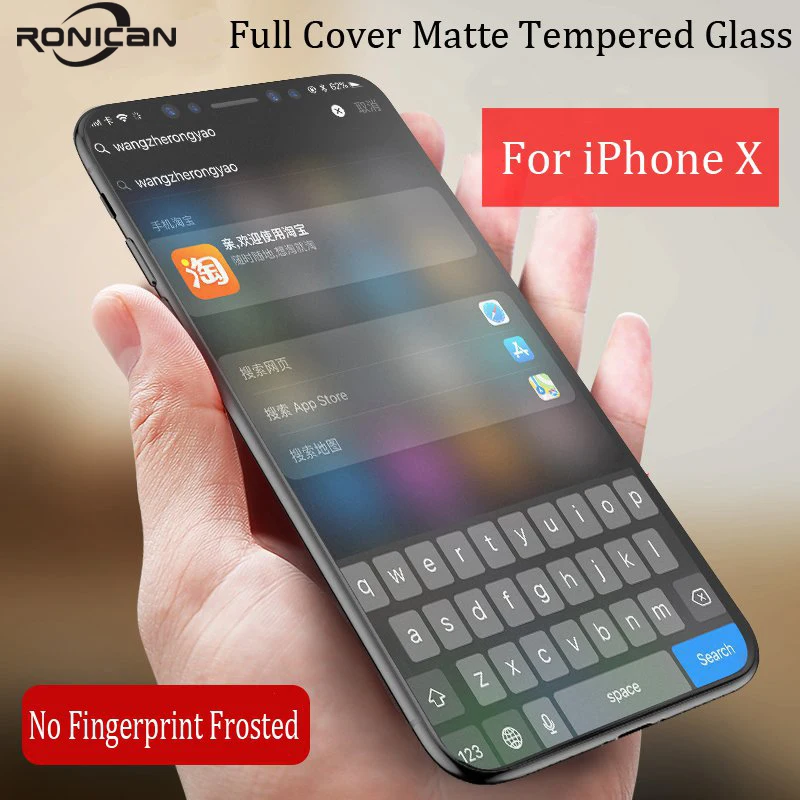 Полноэкранное матовое закаленное стекло для iPhone X XS защита экрана олеофобное