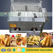 Горячие продажи газа отопление фрайер коммерческих жареная курица машины жарки картофеля две корзины фритюрница