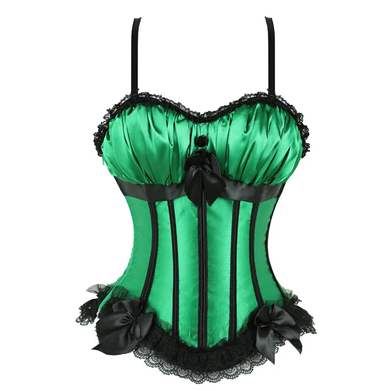 

sexy women's overbust corset off shoulder top bustier straps exotic zipper vintage style corpetes e corselet halloween costume