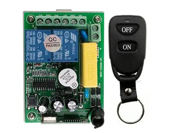 

New AC220V 2CH 10A Remote Control Light Switch Relay Output Radio Receiver Module and Belt buckle Transmitter