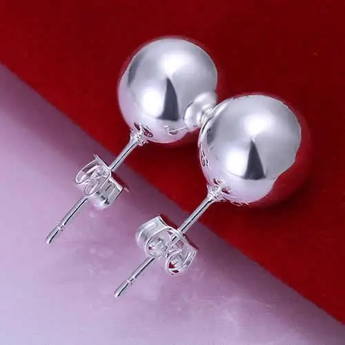 

Lose Money Promotion! Wholesale Plated Silver Earrings, Plated Silver Fashion Jewelry, 10M Bean Earrings KDE074