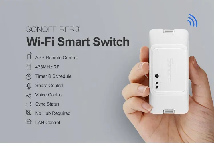 3 шт. Itead Sonoff RFR3 433 МГц Радиочастотное управление DIY умный дом Wifi переключатель работает через eWeLink работает с Alexa Google Home IFTTT