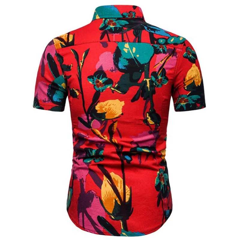 Большие размеры 5XL мужские повседневные рубашки с коротким рукавом летняя гавайская рубашка облегающая с различными узорами мужская одежда 21 цвет