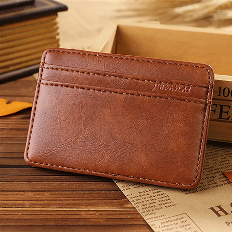 Retro Men Leather Magic Money Clip Slim Mens Coin Wallet ID Credit tarjetero porte carte bancaire porte carte 40MA1707