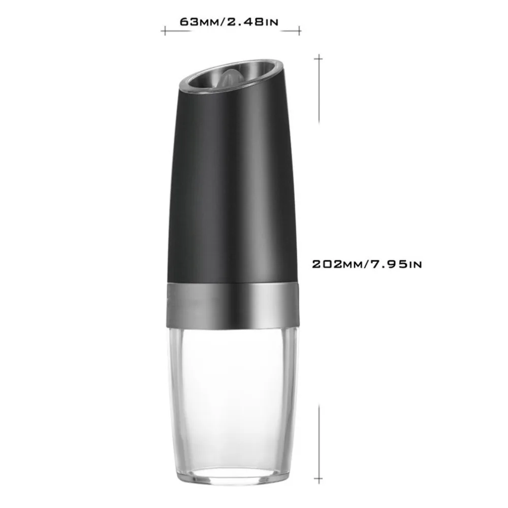 Electric Gravity Pepper Grinder with LED Light Automatic Salt Mill Muller Battery Powered Kitchen Seasoning Grinding Tool