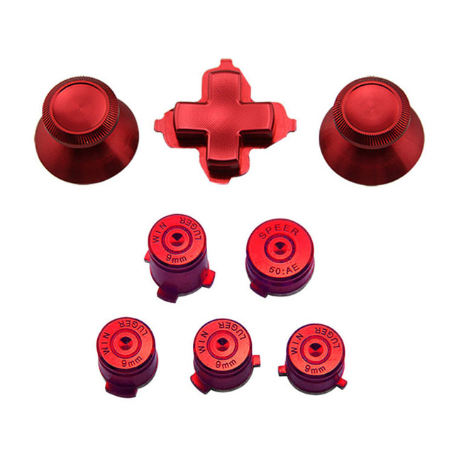Metal Thumbstick Joystick Analog Cap Bullet ABXY Guide Button D-Pad Dpad Buttons for Xbox one Controller Replacement