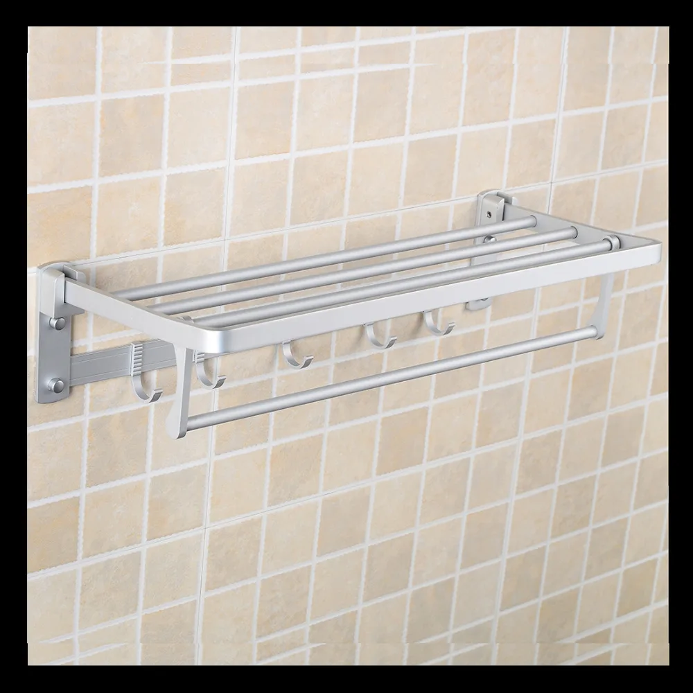 

Free Shipping Wall Mounted Space Aluminium Folding Bath Towel Holder,Towel Rack,Towel Rail,Bathroom Hardware,Wholesale-5899