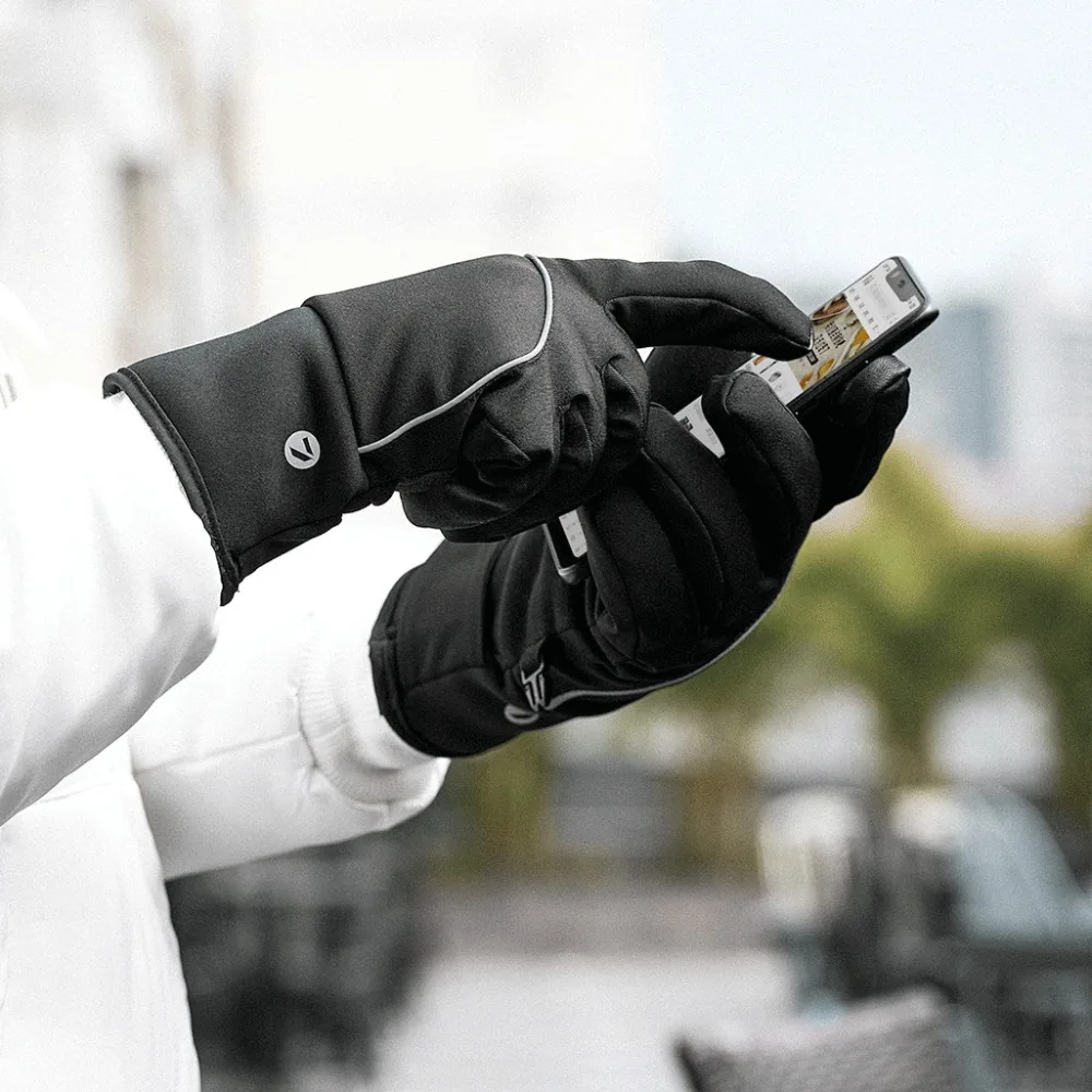 Зимние флисовые термоперчатки Xiaomi Mijia qimian, перчатки для велоспорта с сенсорным экраном, ветрозащитные водонепроницаемые перчатки с длинными пальцами