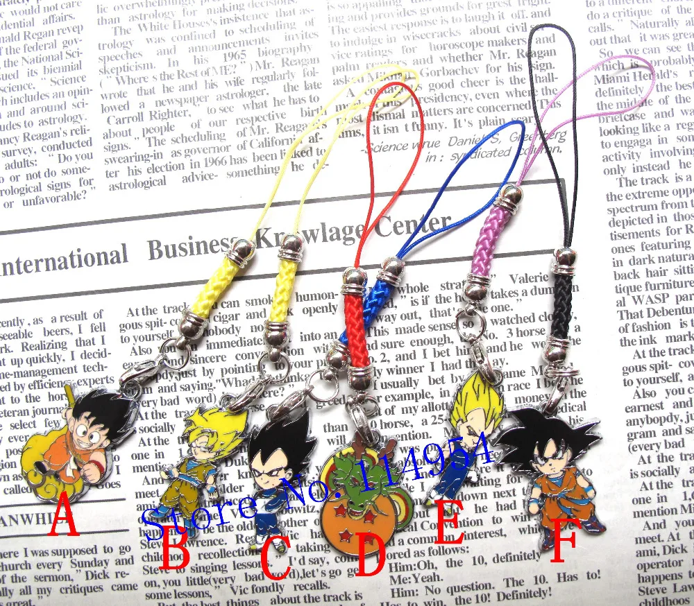 

Free shipping 50 Pcs cartoon Japanese anime Dragon Ball Z Charms Pendants Lobster clasp lanyard keychains DIY Jewelry Making