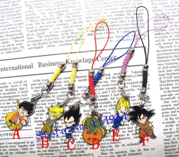 

Free shipping 50 Pcs cartoon Japanese anime Dragon Ball Z Charms Pendants Lobster clasp lanyard keychains DIY Jewelry Making