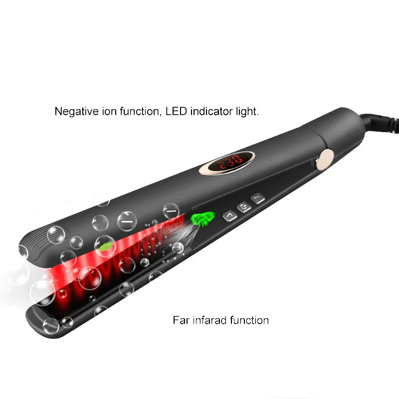 

Professional Hair StraightenerTourmaline Ionic Flat Iron Hair Straightener Straightens Curls with Adjustable Temp