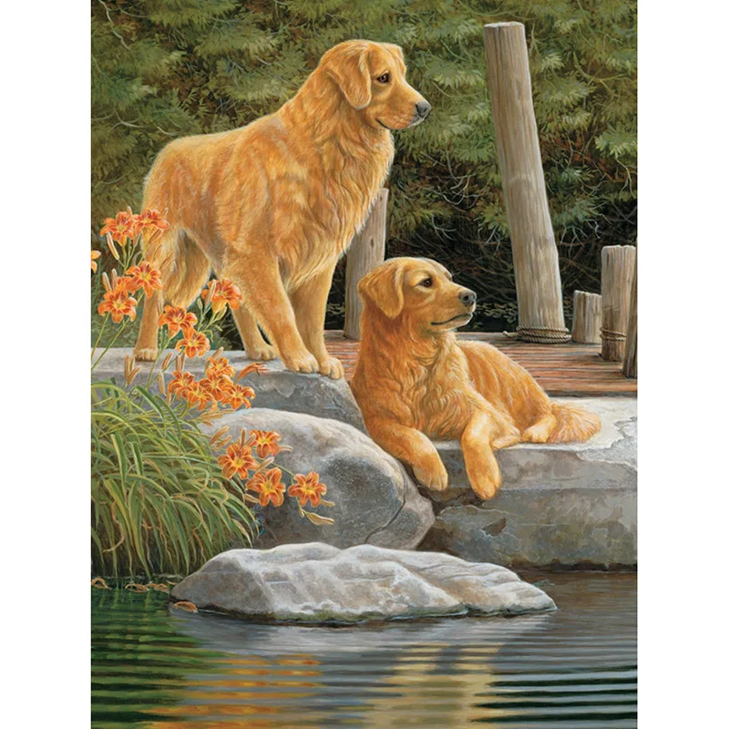 

DIY Waiting For Owner Diamond Embroidery Painting 5D Diamond Cross Stitch Full Diamond Mosaic Square Diamond Painting