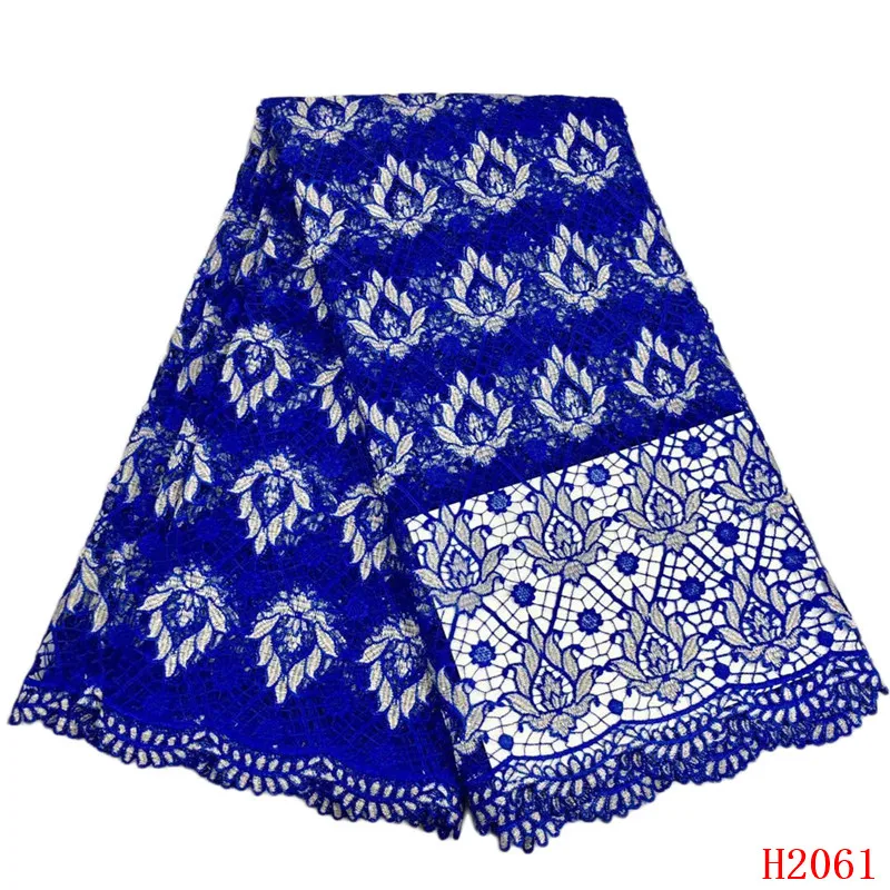 

Royal blue High Quality Nigerian Guipure Lace African Cord Lace Latest 2019 African Guipure Cord Lace Fabric HJ2061-1