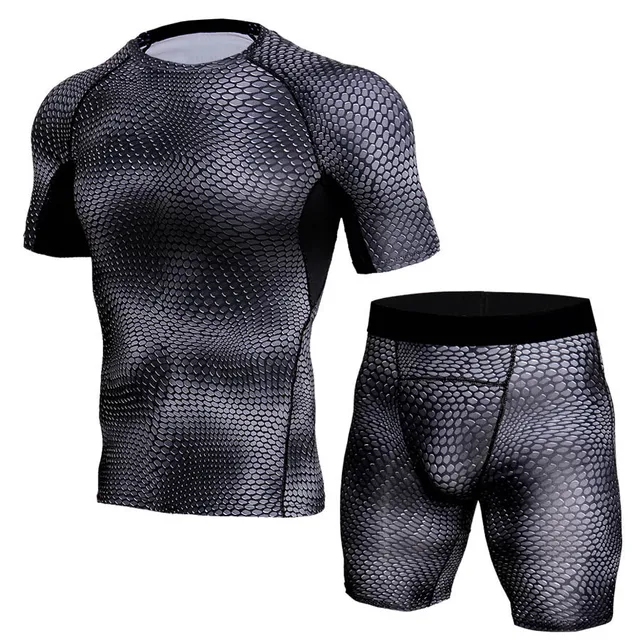 Compression Men Tracksuit Demix Running Set Fitness Tight Quick Dry T 