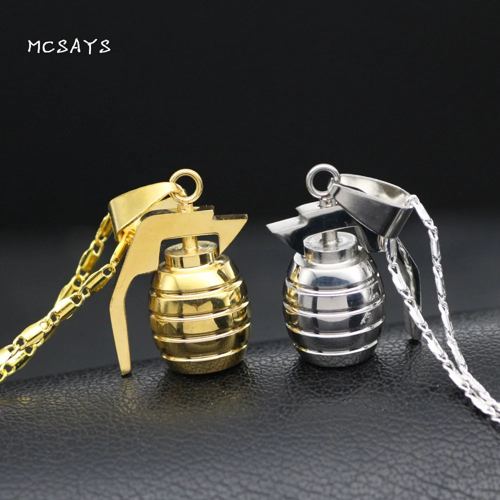 MCSAYS Fashion Jewelry Soecial Design Hand Grenade Pendant Hiphop Titanium Necklace Army Cool Mens 4JB | Украшения и аксессуары