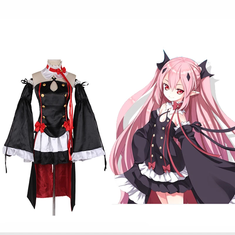 

Krul Tepes Cosplay Anime Owari no Seraph Seraph of The End Third Ancestor Vampire Black Sexy Costume Wig H001