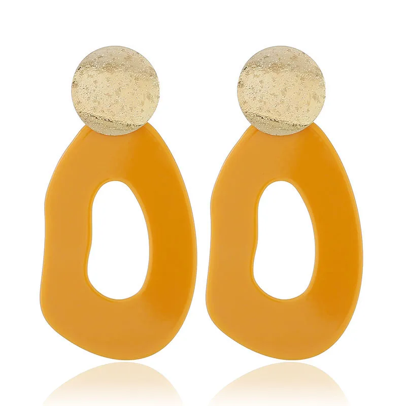 

New Hot Round Sequins Irregular Geometry Acrylic Big Stud Earrings For Women Fashion Jewelry Accessories Oorbellen AE296