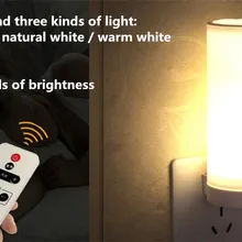 Диммируемый Ночной светильник светодиодный пульт дистанционного управления Регулировка яркости времени определённое время спальня стены сна кормления затемнение ночник