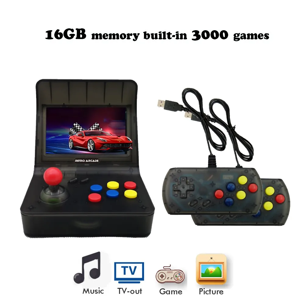 2018 Hot Sales RS-07 Arcade 2 Players Arcade Cabinet Mini Bartop Game Machine, Support TV Output Portable Video Game Console