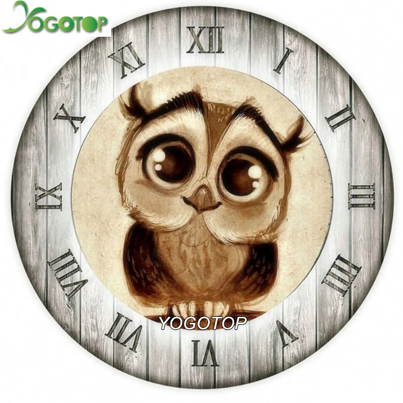 5D DIY Diamond Painting Cross Stitch owl clock Crystal Square Diamond Sets Needlework 3D Full Diamond Embroidery Painting DF440