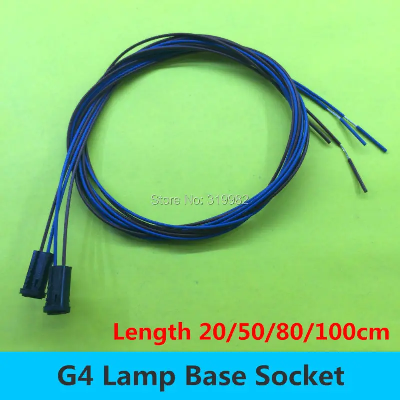 

5 PCS G4 Base Socket 12V G4 plug Crystal bulb light lamp chandelier halogen Holder Wire G4 Connector 20cm 50cm 80cm 100cm