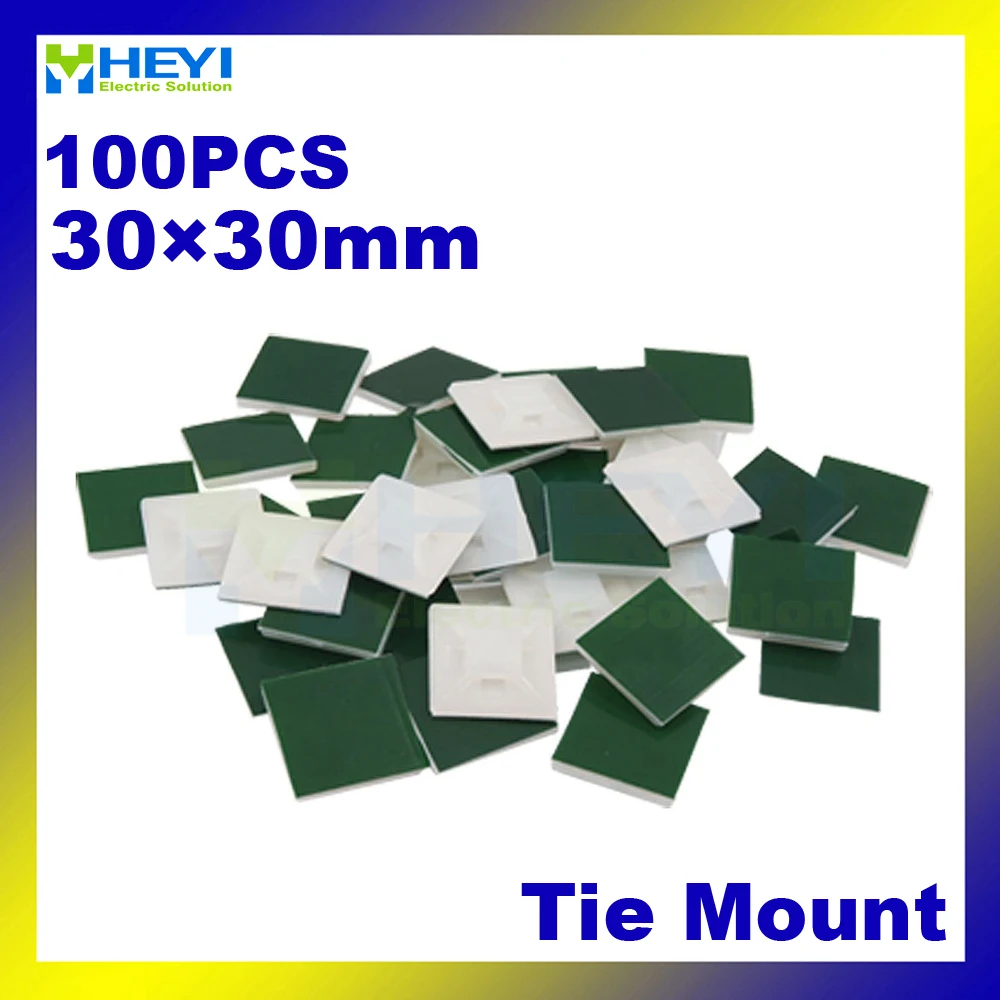 Factory direct sale 100pcs/pack Self Adhesive Cable Tie Mount base holder 30*30mm cable tie mount | Обустройство дома