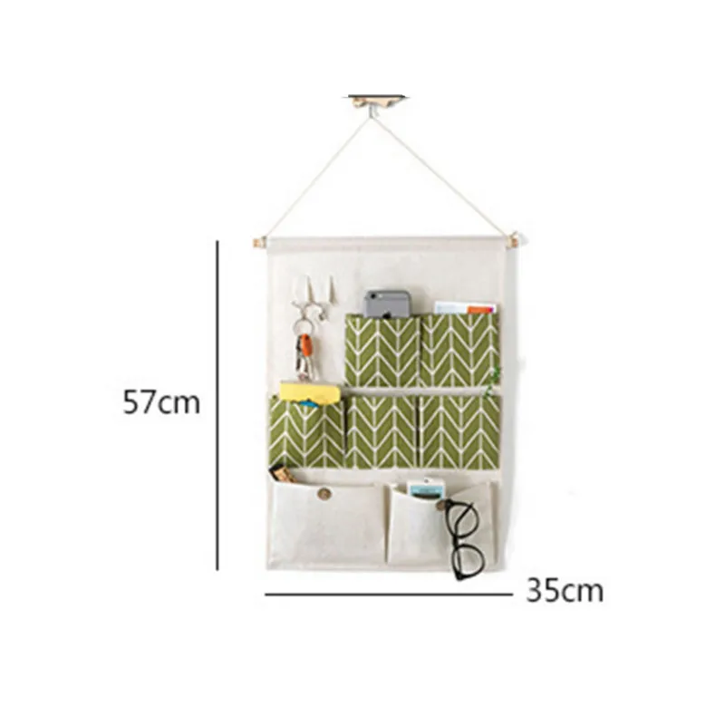 7 جيوب للماء الكتان الباب جدار حقيبة للحمل مفاتيح أشتات حقيبة التخزين الحمام المنظم