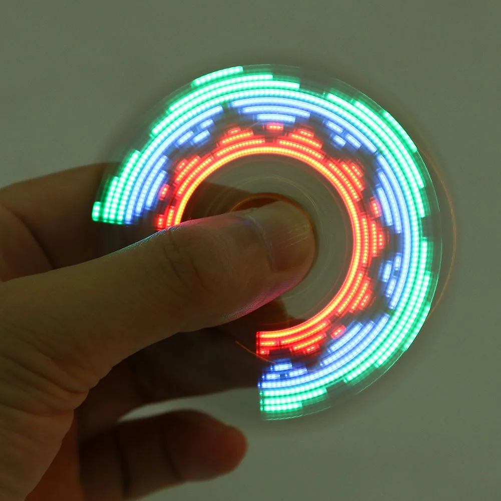 Luminous Metal Fidget Spinner 18 Kind of Flash Pattern Soccer Sparkle LED Colorful Fingertip Gyro EDC