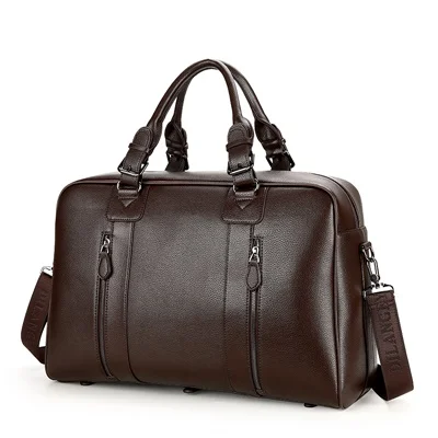 Черные мужские дорожные сумки для путешествий, большие спортивные сумки для путешествий, большие кожаные сумки для путешествий, сумки для ручной клади, сумки для путешествий через плечо - Цвет: Коричневый