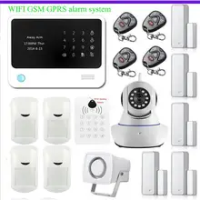 Internet WiFi GSM GPRS SMS OLED Casa de Seguridad del Sistema de Alarma RFID teclado Integrado En Alarma APP Control + Cámara IP wifi App App