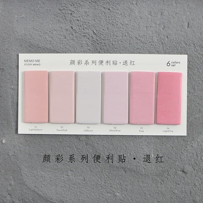 pink Hethrone цветные яркие цвета, классификация клейкая бумага для заметок, Канцтовары для скрапбукинга, стикеры, планировщик, блокноты, планировщик, палочка - Цвет: pink