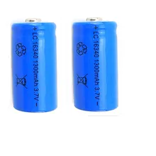 2 x перезаряжаемый CR123A 16340 1300mAh 3,7 V литий-ионный аккумулятор