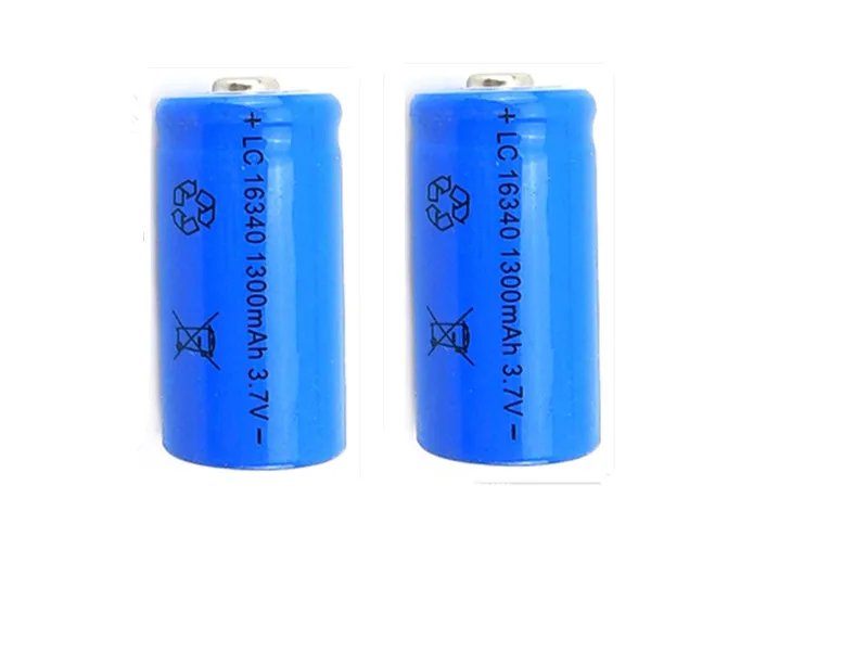 

2 x Rechargeable CR123A 16340 1300mAh 3.7V Li-ion battery