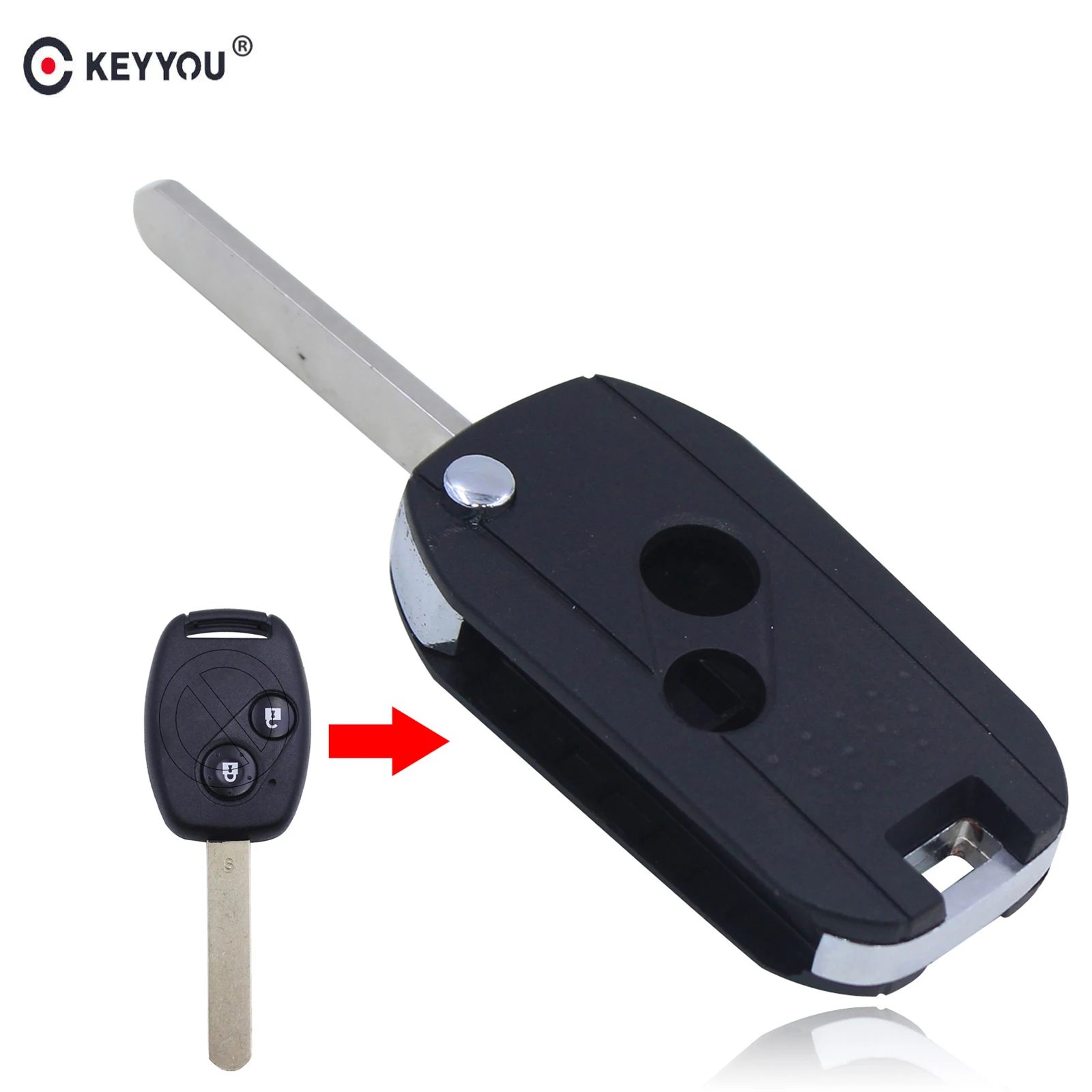 

KEYYOU 20X 2 3 Button Modified Flip Folding Remote Key Shell Key Shell Case For Honda Civic CRV Jazz HRV No Chip Free Shipping