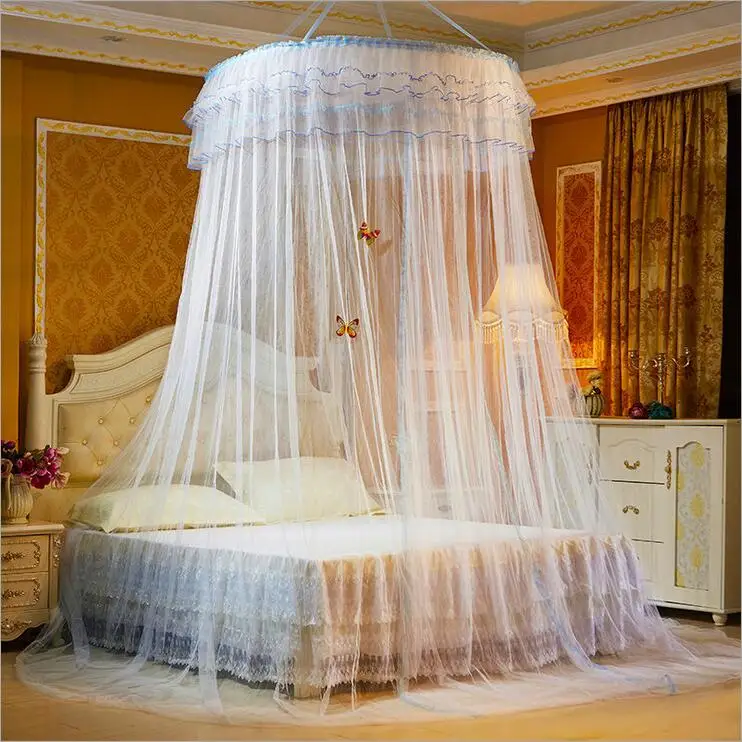 Дизайн подвесная купольная москитная сетка принцесса насекомое кровать навес сетка кружева круглые москитные сетки с люминесцентной бабочкой - Цвет: 4