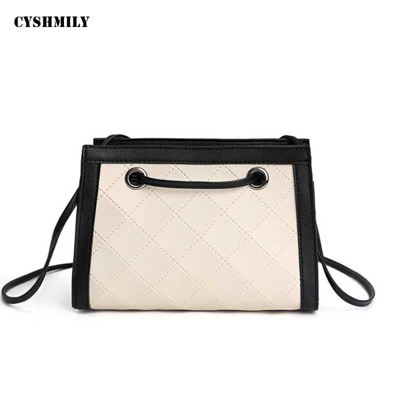 

CYSHMILY Patchwork Fashion Diamond Lattice Women Shoulder Bags PU Leather Crossbody Creative Dating Shopping Lady Messenger Bag
