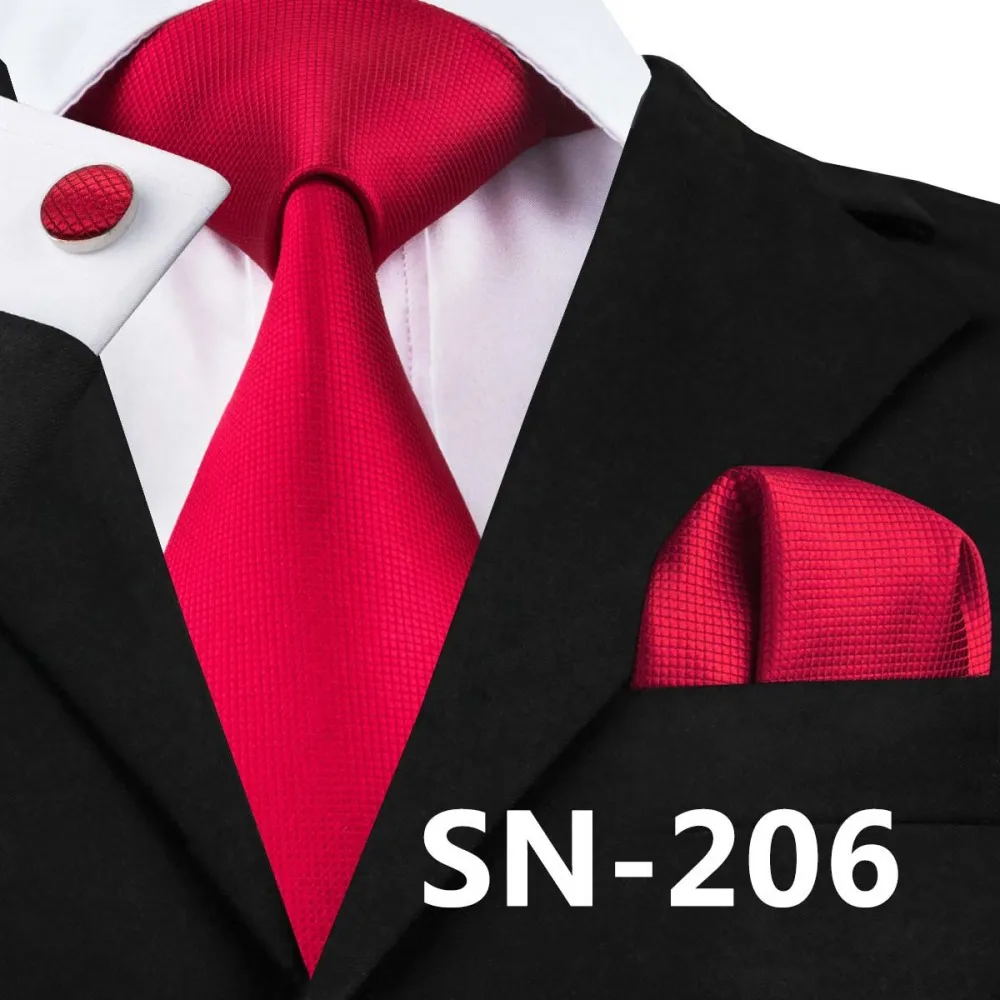 C-306, Hi-Tie, ярко-красный мужской галстук, набор, цветочный жаккард, тканые шелковые галстуки для мужчин, бизнес, свадьба, вечеринка, 8,5 см, классические галстуки - Цвет: C-206-S