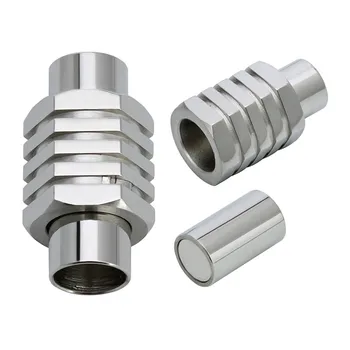 

Stainless Steel 2 pcs/lot Screw Shape Silver Color Hole 5/6mm Magnetic Clasps DIY Jewelry Findings fermoir magnetique F5289