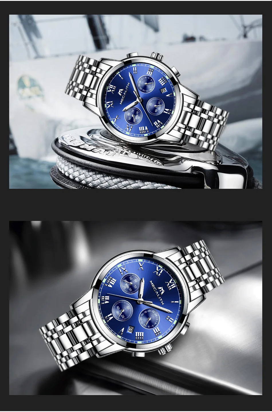MEGALITH часы для мужчин модные повседневные кварцевые часы для мужчин ремешок из натуральной кожи Бизнес водонепроницаемые часы для мужчин Relogio Masculino