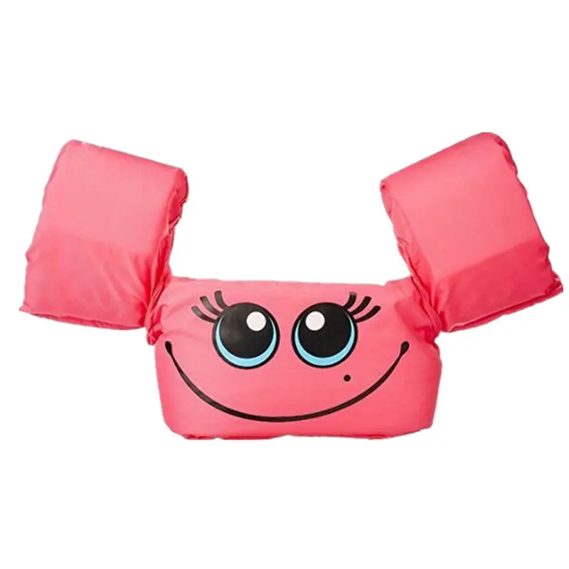 Hot Toddler Life Jacket Kids Swim Vest Arm Bands Swimming Buoyancy Aid Pool Wear Float Safe - Цвет: Pink Smile