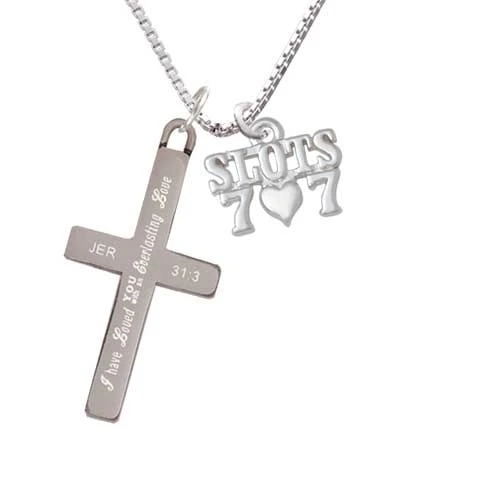 Slots with Heart and Lucky 7s - Everlasting Love - Cross Necklace (1)