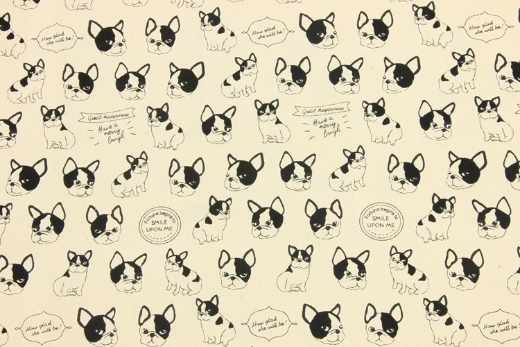 Импортная Плотная хлопковая ткань с принтом собаки из мультфильма, ручная работа, сделай сам, Лоскутная сумка, одежда, платье, ткань, хлопок, B33