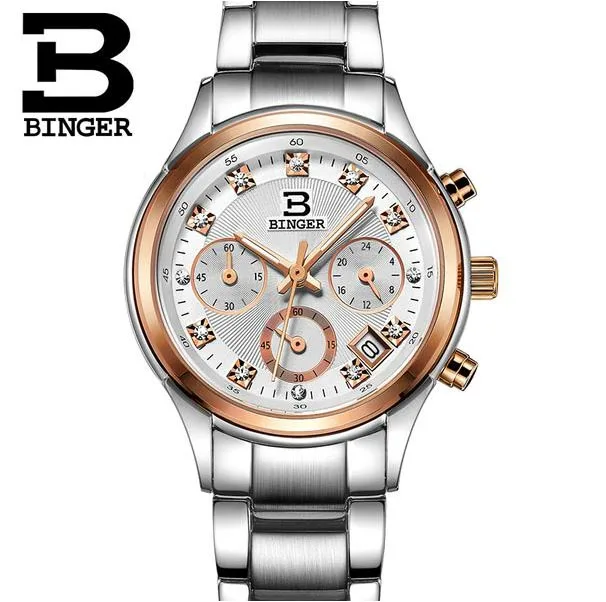 Dress Watches For Women Fashion Wrist Rhinestone Men And Women Couple Watch Binger Watch Men Relogio Feminino